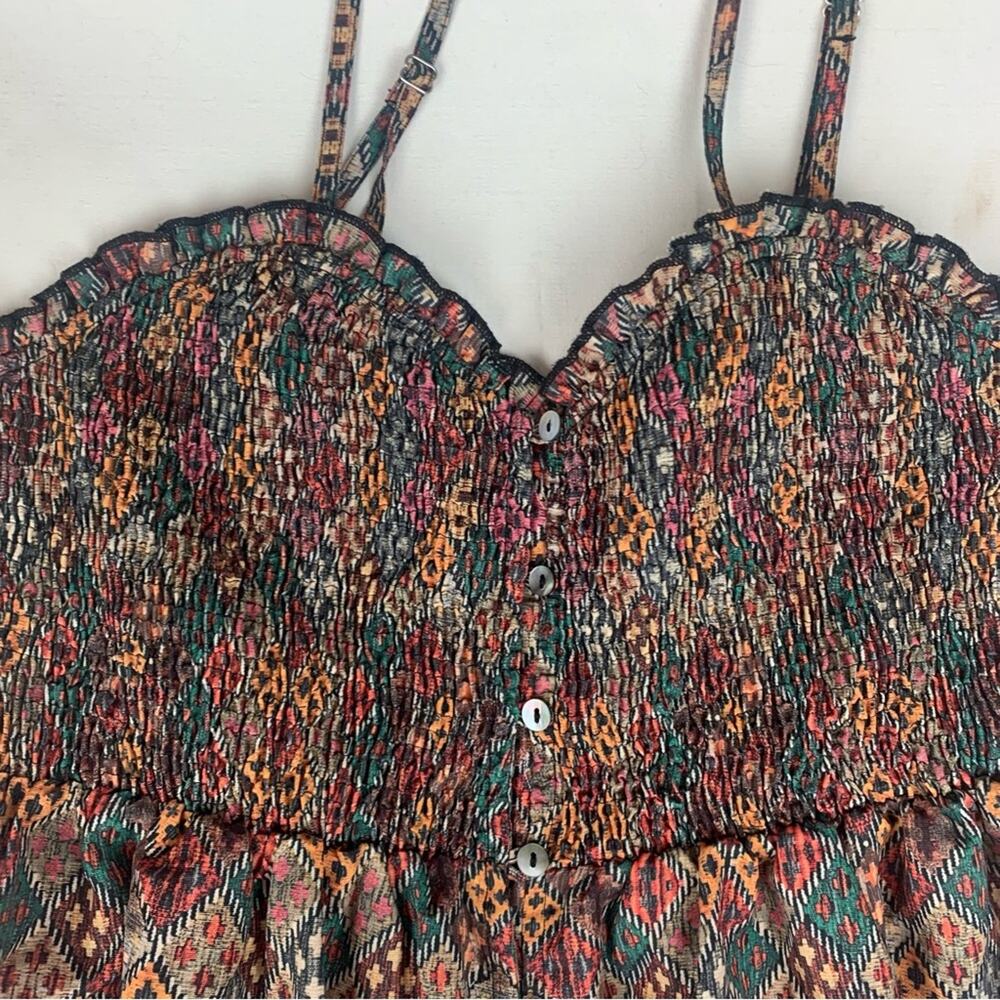 World Market women's small medium maxi dress printed boho multi color prairie - Picture 4 of 11